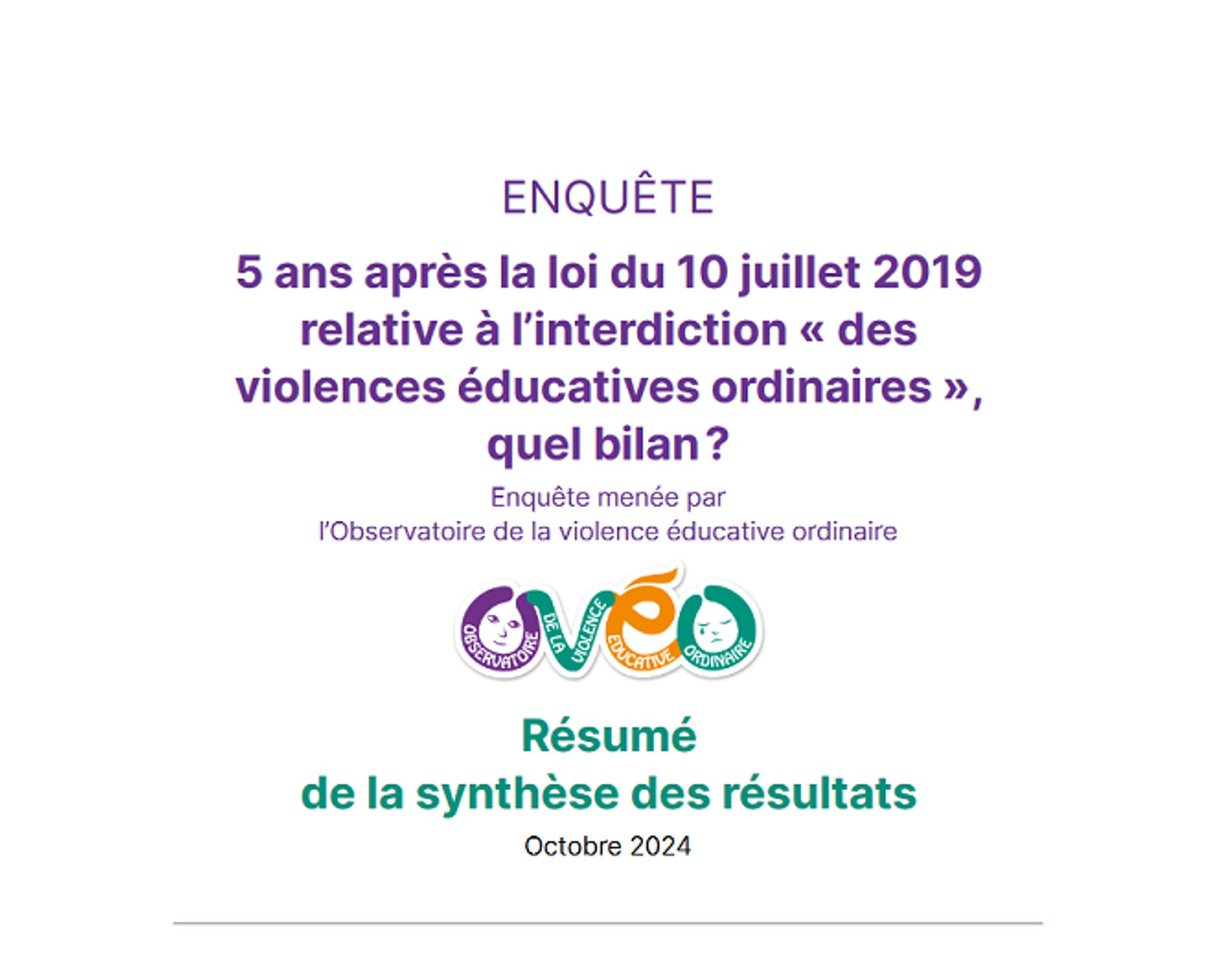 Enquête : 5 ans après la loi du 10 juillet 2019 relative à l’interdiction « des violences éducatives ordinaires », quel bilan ?
